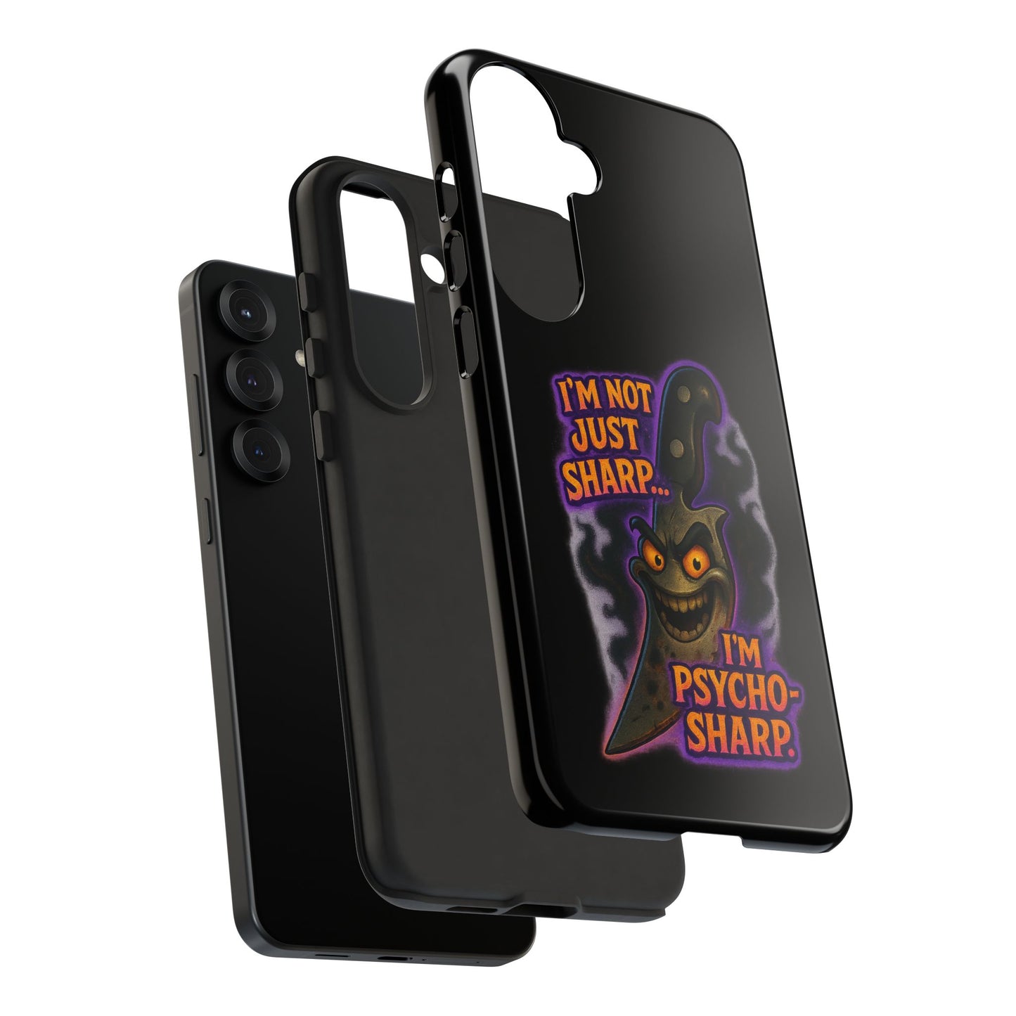 Knife Graphic Phone Case — "I'm Not Just Sharp... I'm Psycho-Sharp" Horror Phone Cover