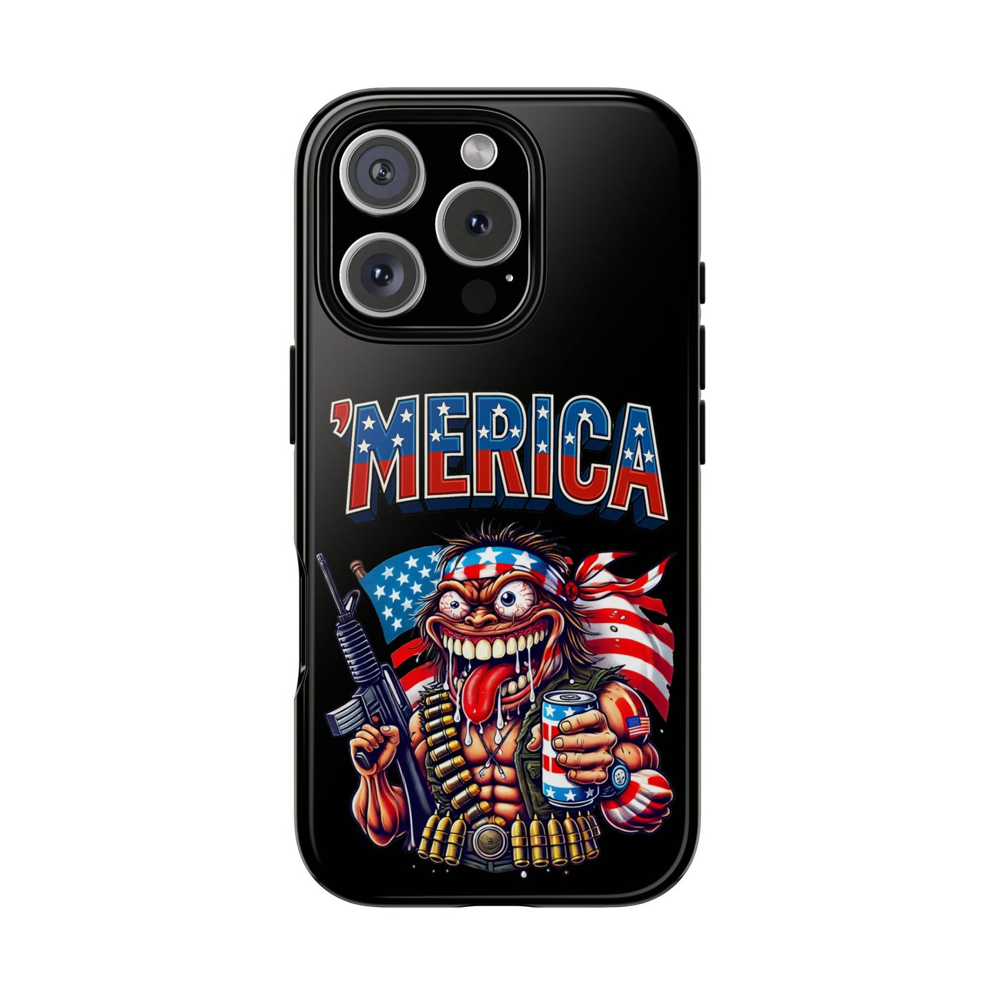 'MERICA Patriotic Phone Case — American Flag Madman Design
