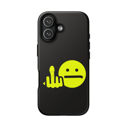 Phone Case — Neon Middle Finger Emoji Graphic