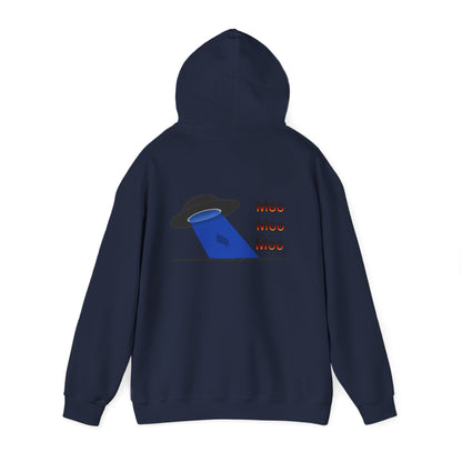 UFO Cow Abduction Hoodie - 'Moo Moo Moo' Graphic Hooded Sweatshirt
