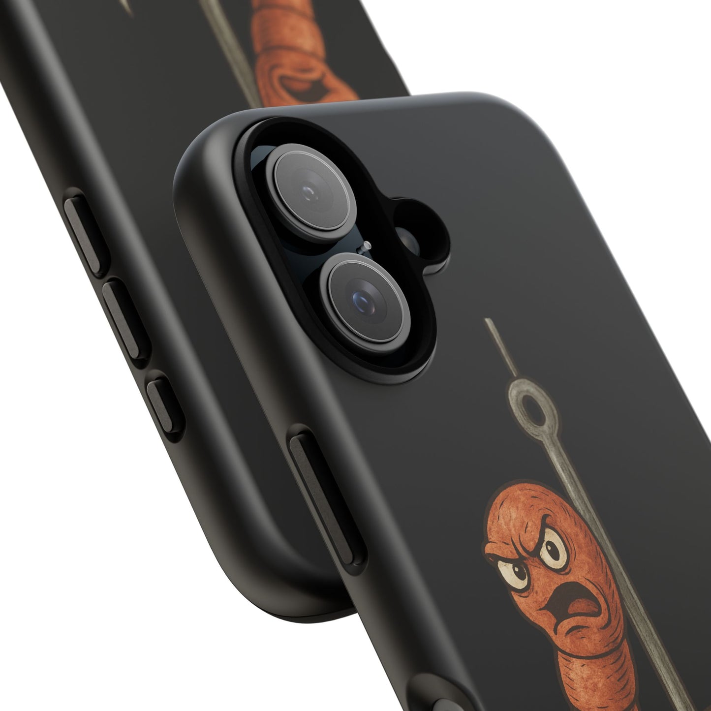 Angry Worm on Hook Phone Case – Funny Fishing Humor Protective Cover