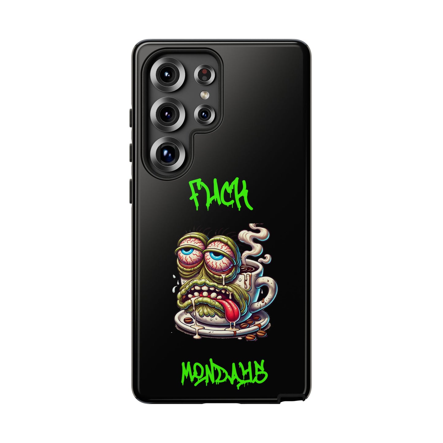 Phone Case — "F*** Monday" Grotesque Coffee Monster Shock Art