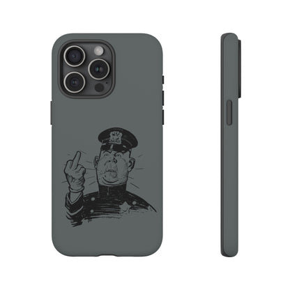 Vintage Cop Middle Finger Phone Case — Edgy Retro iPhone Protective Cover