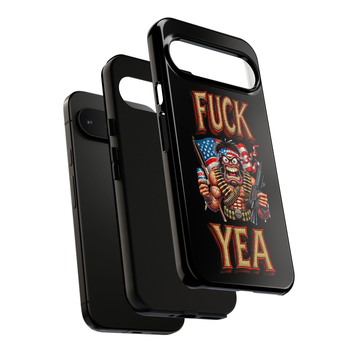 Phone Case — "FUCK YEA" Patriotic Skeleton Soldier Graphic