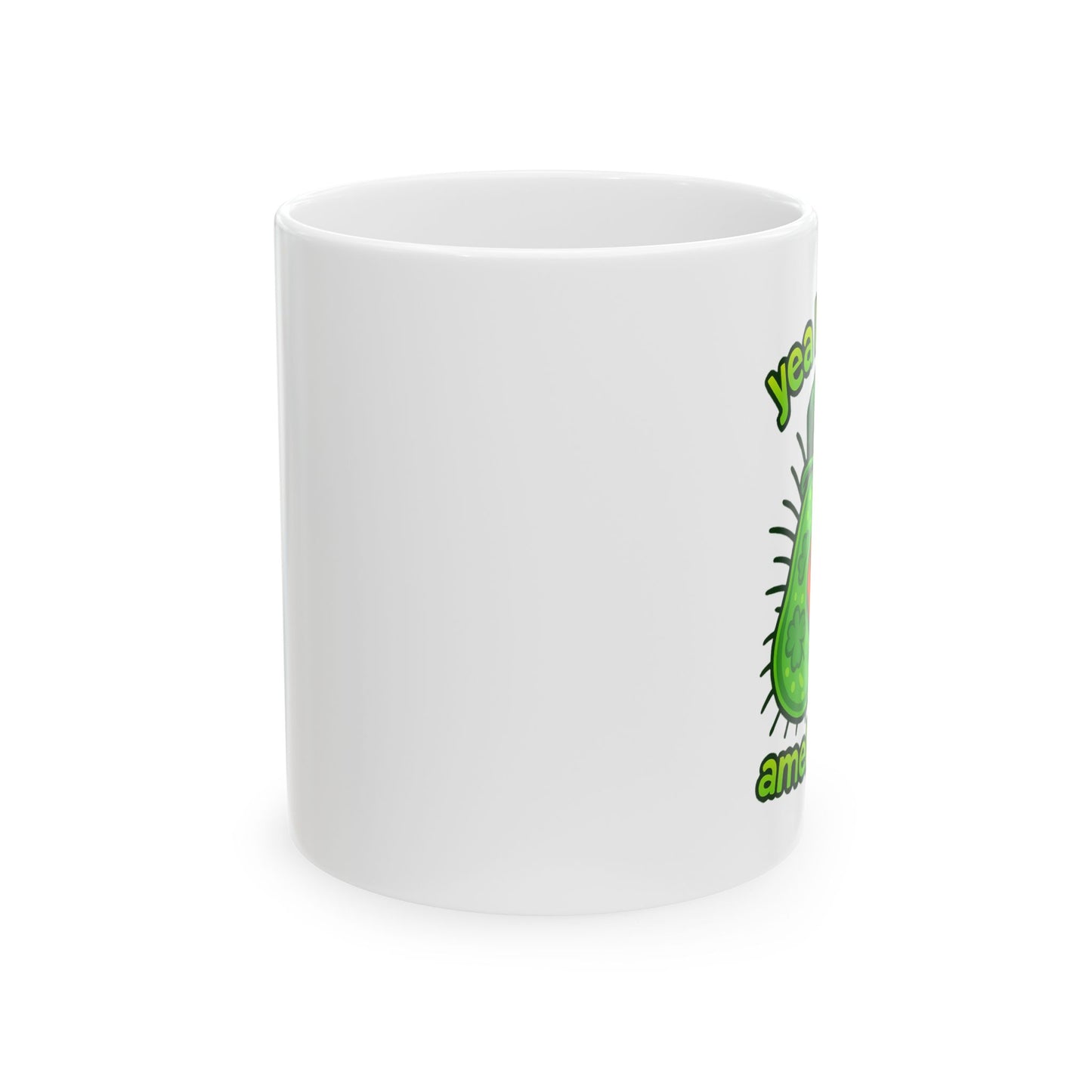 Funny Germ Cartoon Mug – 'Yea I Amoeba' Cute Science Coffee Cup (11oz & 15oz)