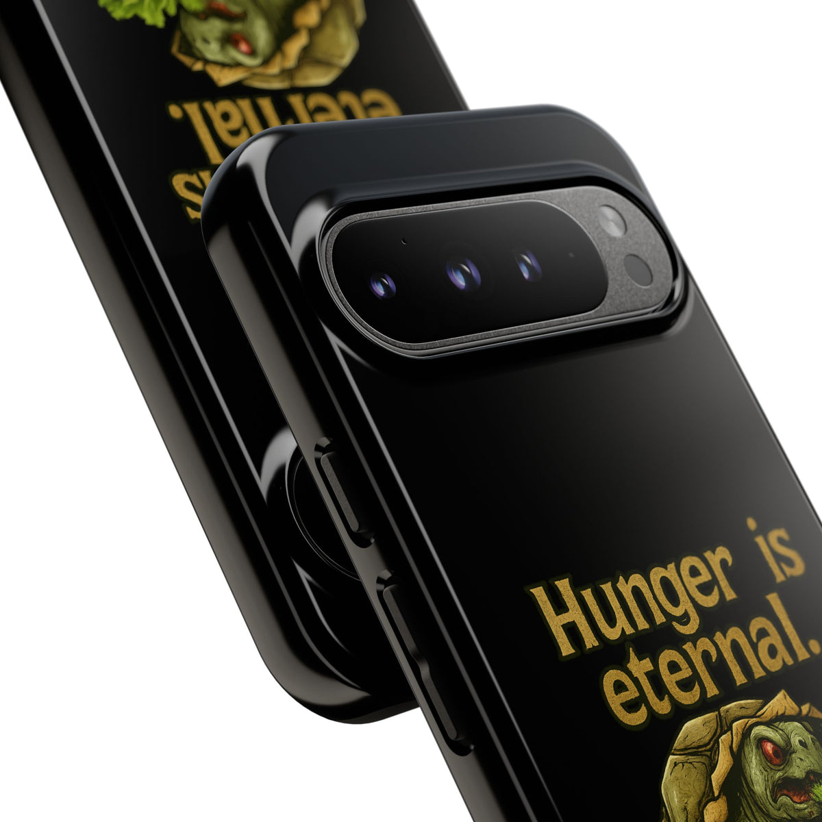 Phone Case — 'Hunger Is Eternal, Your Fingers Are Optional' Turtle Snack Graphic