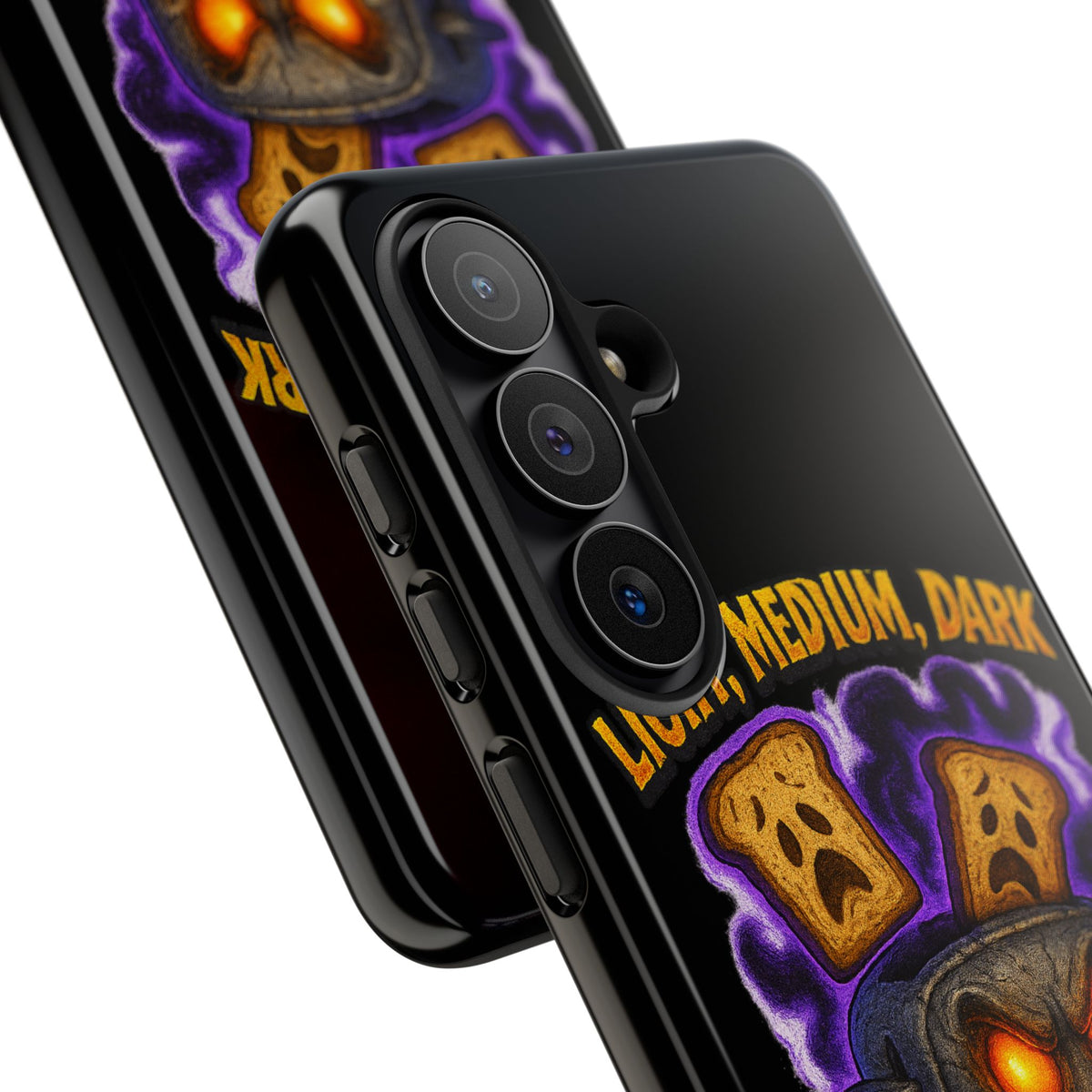 Phone Case — 'Light, Medium, Dark or Eternal Blackened Torment?' Spooky Toast & Toaster Horror Design
