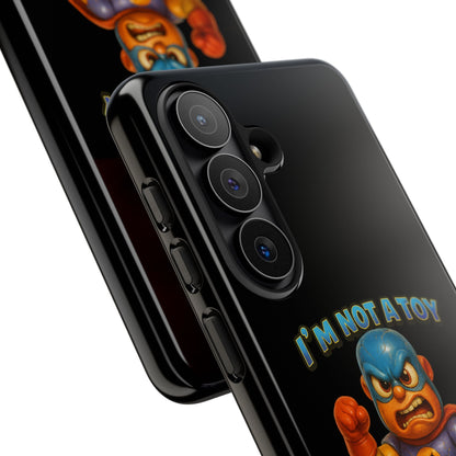 Phone Case — "I'm Not a Toy, I'm a Weaponized Tantrum" Cartoon Superhero Design