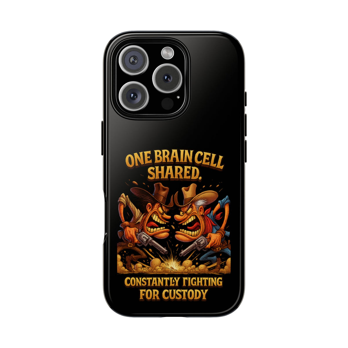 Phone Case — 'One Braincell Shared, Constantly Fighting for Custody' Funny Rivalry Cartoon