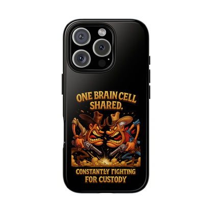 Phone Case — 'One Braincell Shared, Constantly Fighting for Custody' Funny Rivalry Cartoon