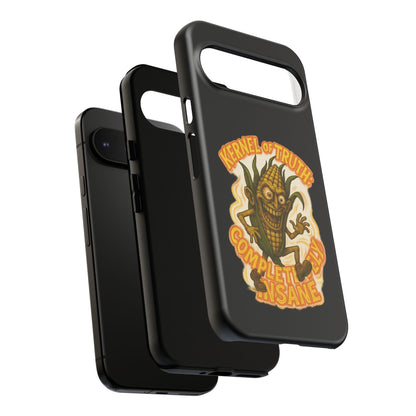 Corny Horror Phone Case - “Kernel of Truth, Completely Insane” Retro Corn Monster