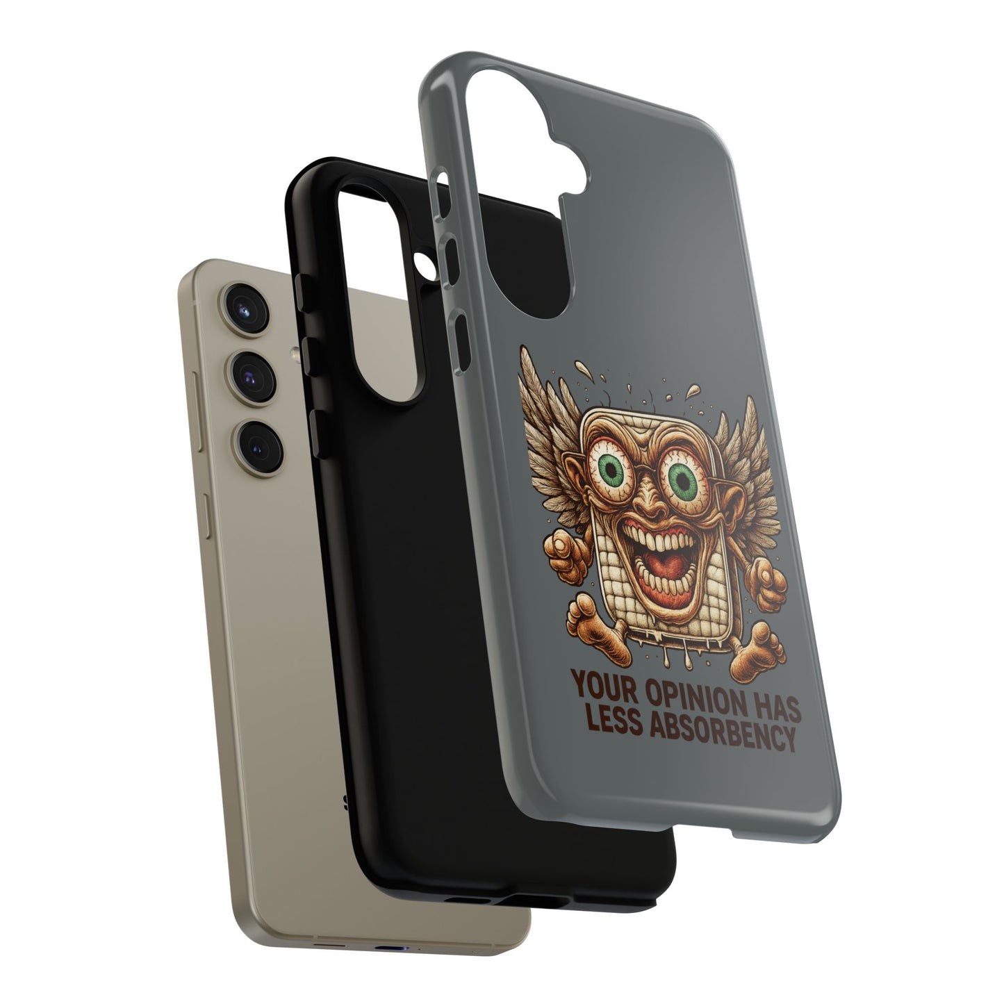 Phone Case — Funny Vintage Winged Toaster Design (“Your Opinion Has Less Absorbency”)