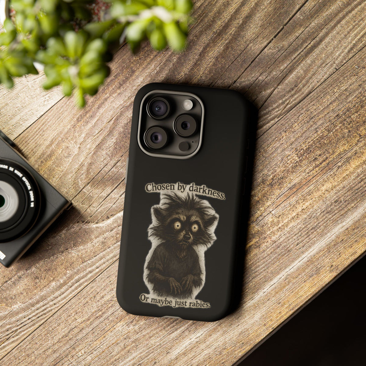 Phone Case - "Chosen by Darkness (Or Maybe Just Rabies)" Cute Creepy Retro Creature Protective Case