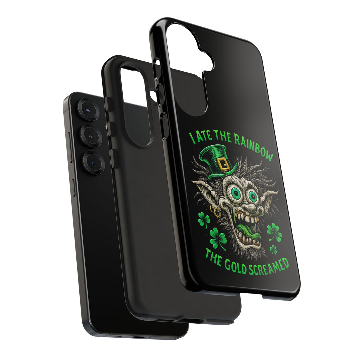 St. Patrick's Horror Phone Case — "I Ate the Rainbow, The Gold Screamed" Lucky Goblin Design