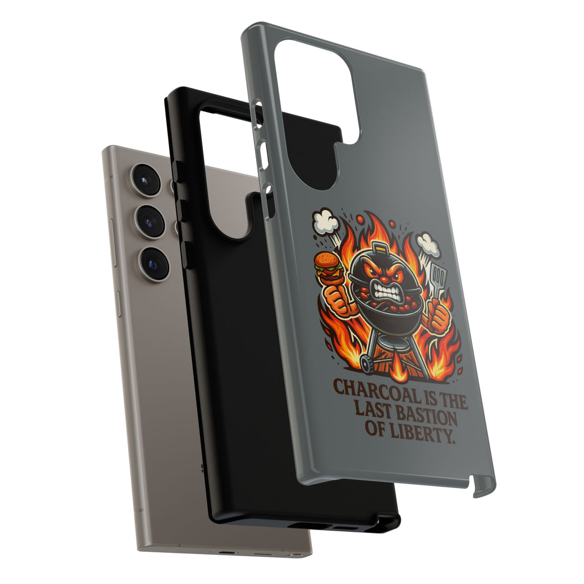 Grilling Phone Case — "Charcoal Is the Last Bastion of Liberty" BBQ Design