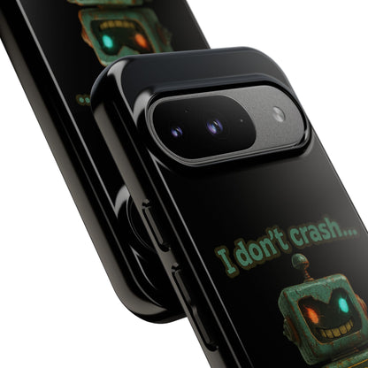 Phone Case — "I Don't Crash... I Recalibrate" Retro Robot Protective Cover