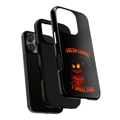 Phone Case — 'Fresh Linen? I Smell Fear.' Spooky Pumpkin Horror Protective Case