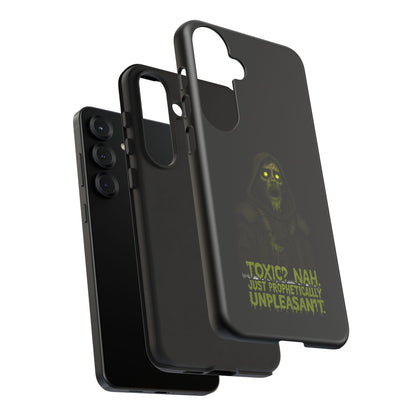 Phone Case — 'Toxic? Nah, Just Prophetically Unpleasant' Neon Grim Reaper Protective Cover