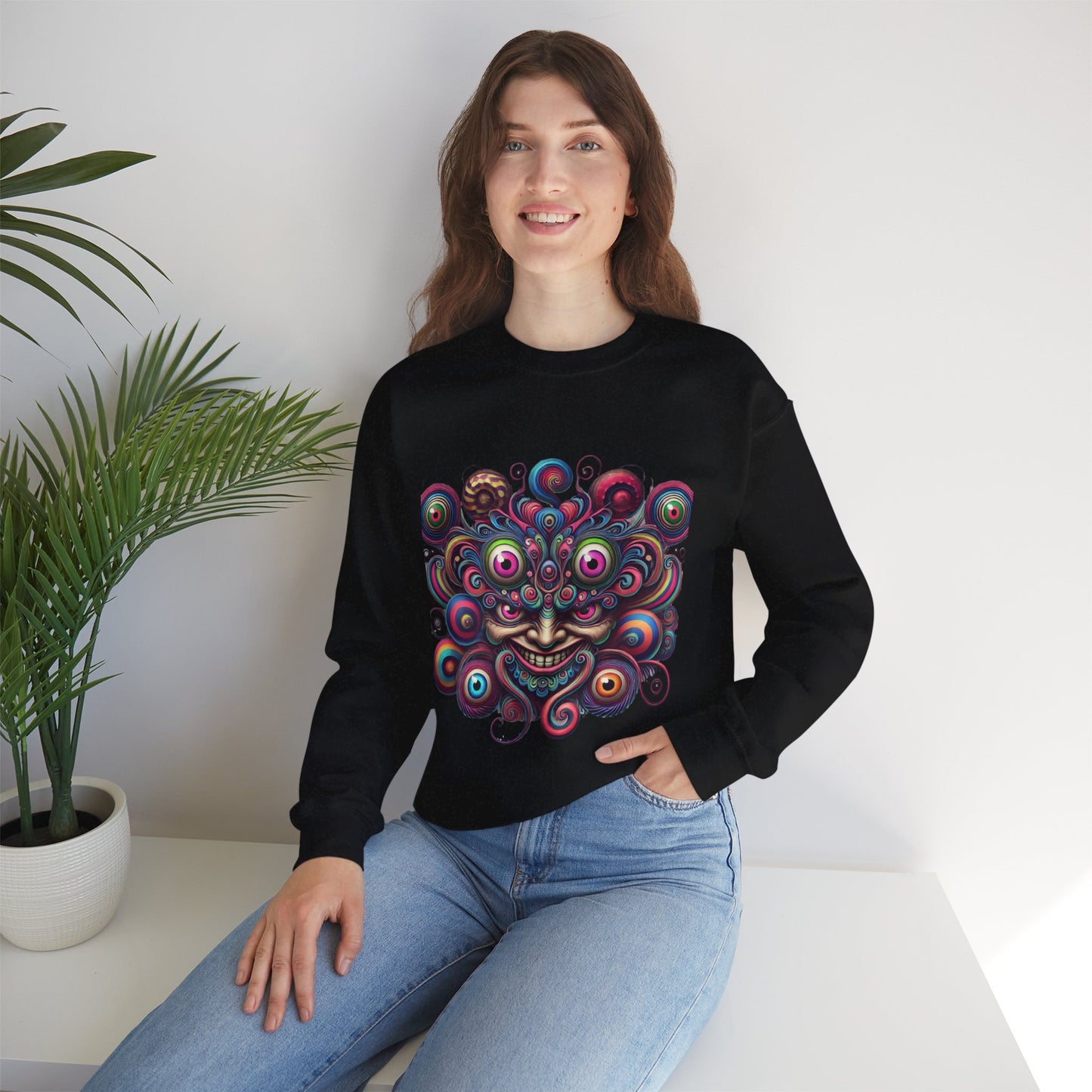 Psychedelic Eye Swarm Crewneck Sweatshirt