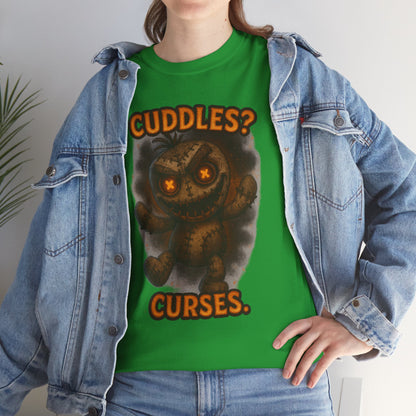 Cuddles? Curses. bear graphic tee | T-Shirt