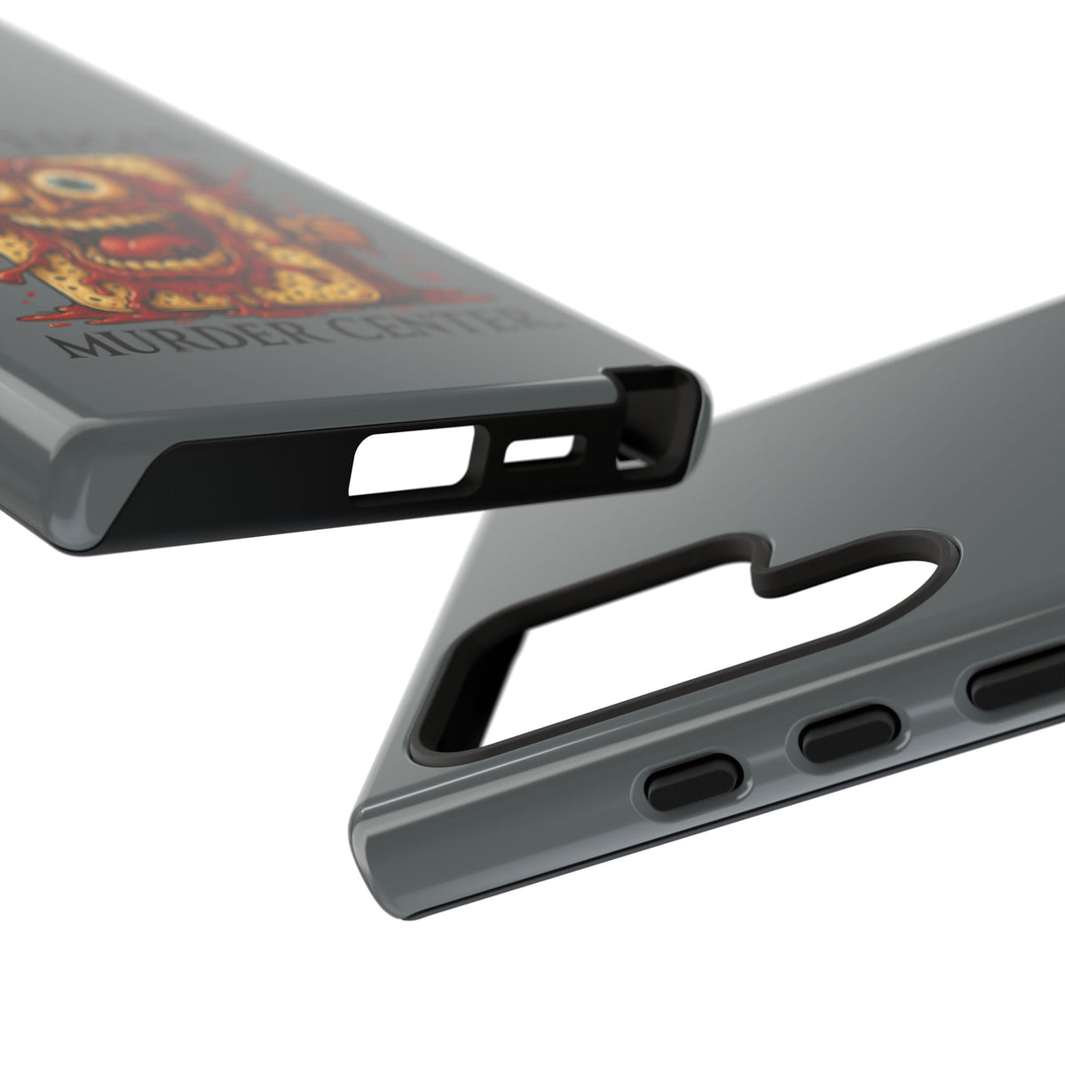 Phone Case — "Crispy Edges. Murder Center." Horror Toast Graphic
