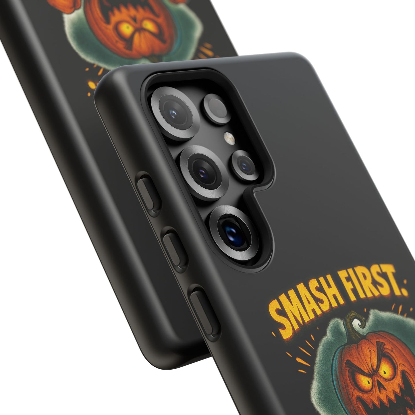 Phone Case — 'Smash First, Roast Seeds Later' Halloween Pumpkin Design