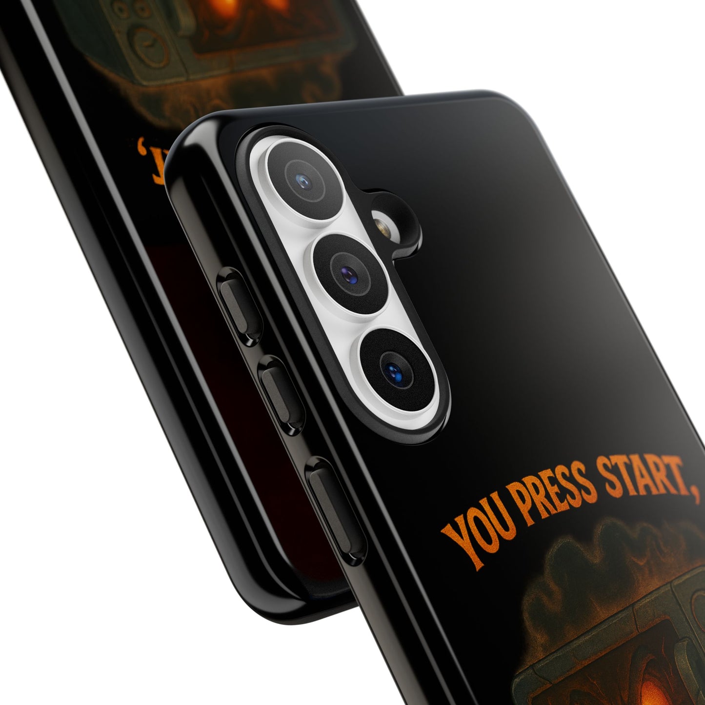 Phone Case — "You Press Start, I Press Scream" Spooky Retro Game Controller Design