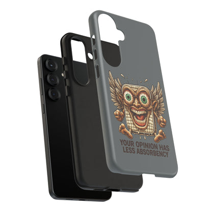 Phone Case — Funny Vintage Winged Toaster Design (“Your Opinion Has Less Absorbency”)