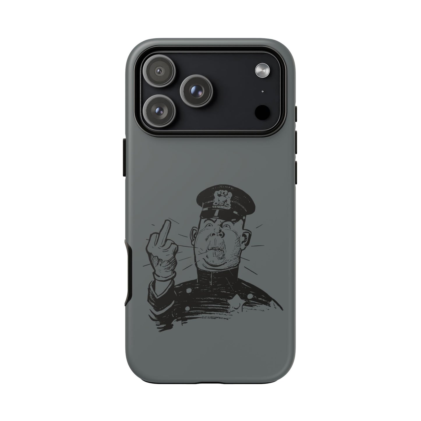 Vintage Cop Middle Finger Phone Case — Edgy Retro iPhone Protective Cover