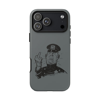 Vintage Cop Middle Finger Phone Case — Edgy Retro iPhone Protective Cover