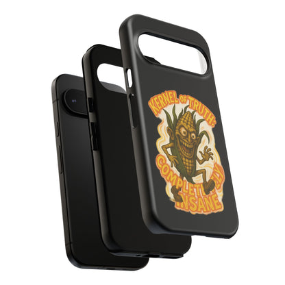Corny Horror Phone Case - “Kernel of Truth, Completely Insane” Retro Corn Monster