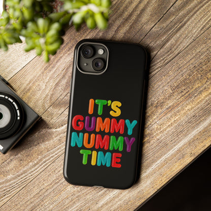 Phone Case — "It's Gummy Nummy Time" Colorful Candy Lettering Protective Case