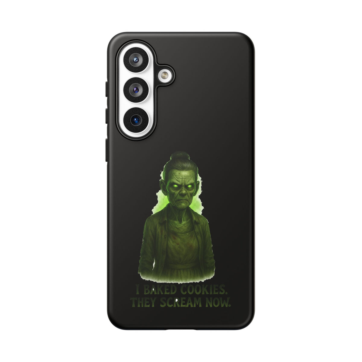 Spooky Green Ghost Phone Case — "I Baked Cookies, They Scream Now" Horror iPhone Cover