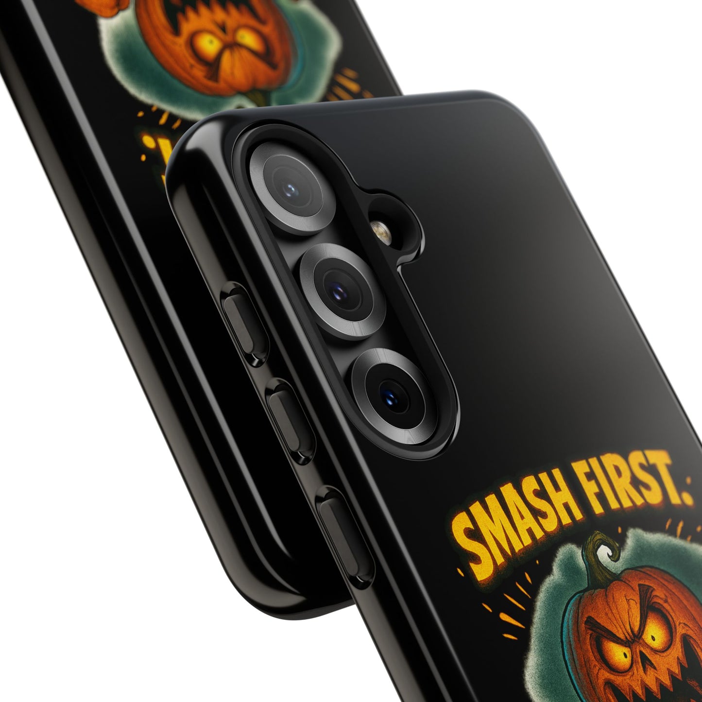 Phone Case — 'Smash First, Roast Seeds Later' Halloween Pumpkin Design