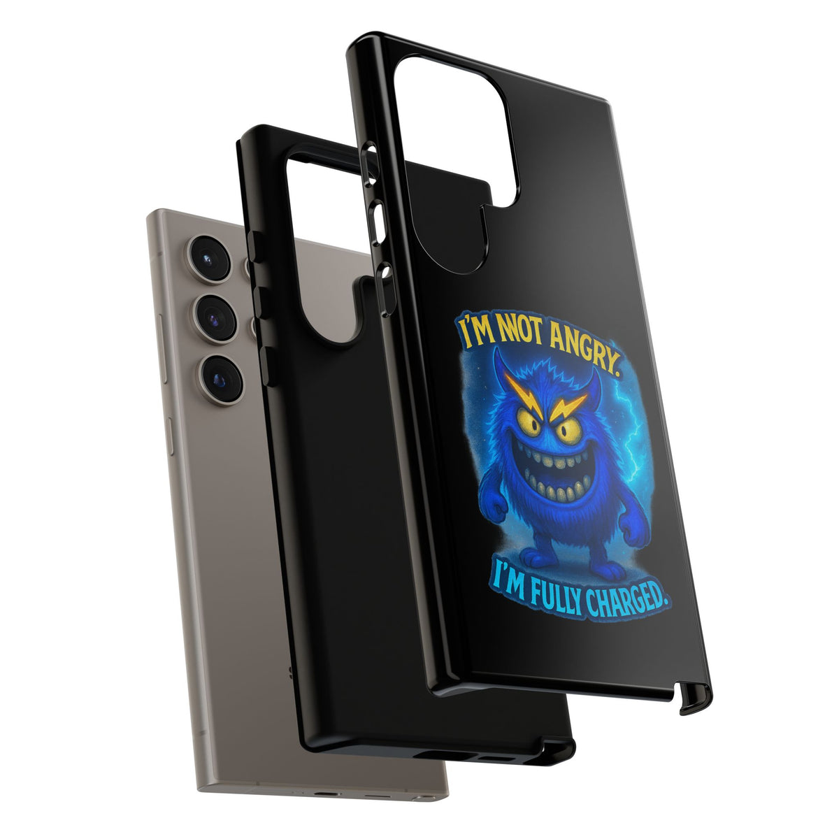 Phone Case - "I'm Not Angry, I'm Fully Charged" Electric Monster Protective Cover