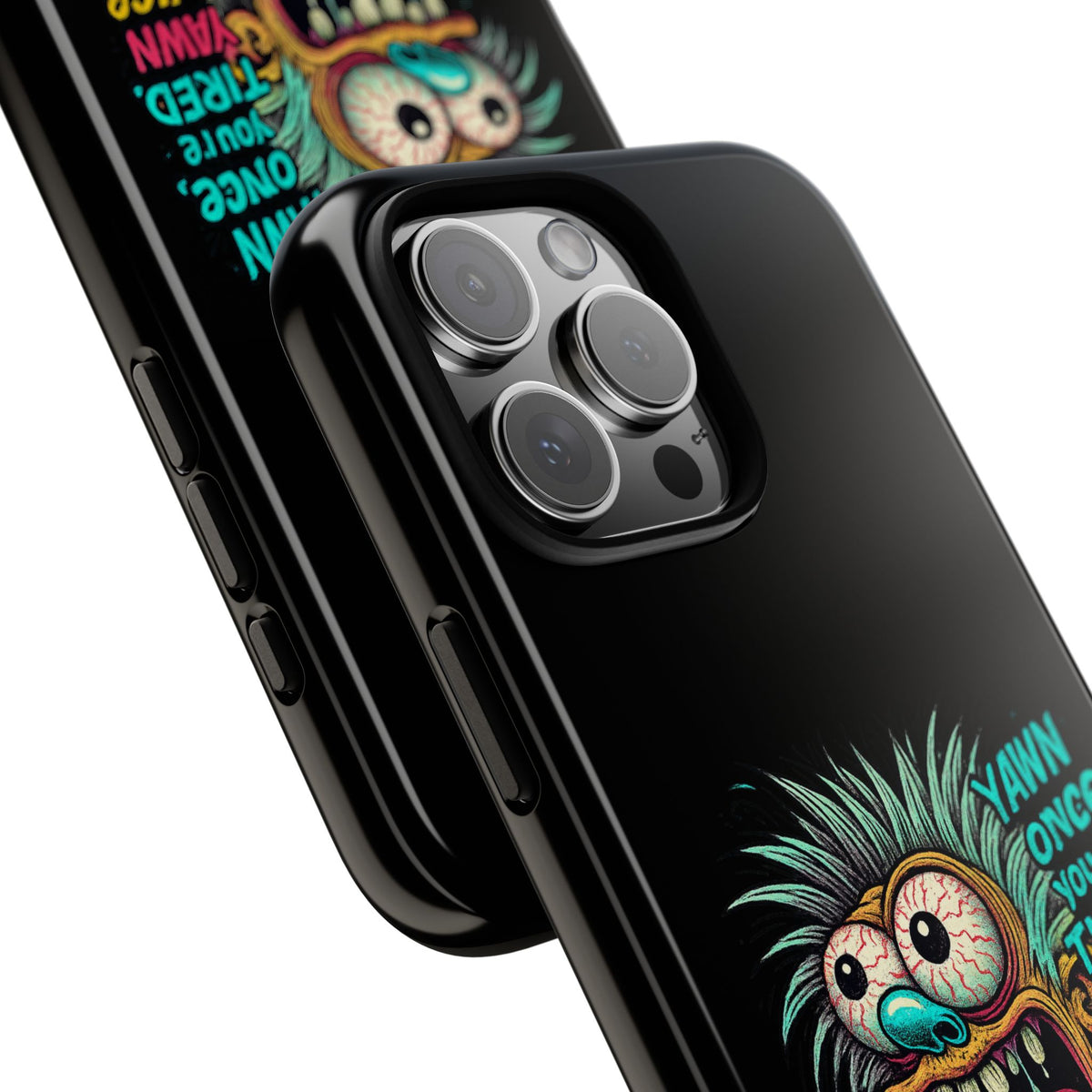 Phone Case — 'Yawn Once You're Tired, Yawn Twice You're Probably Expired' Retro Monster Graphic
