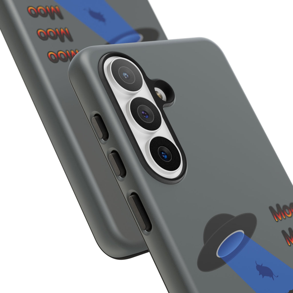 Phone Case — Funny UFO Cow Abduction Design with “Moo Moo Moo”
