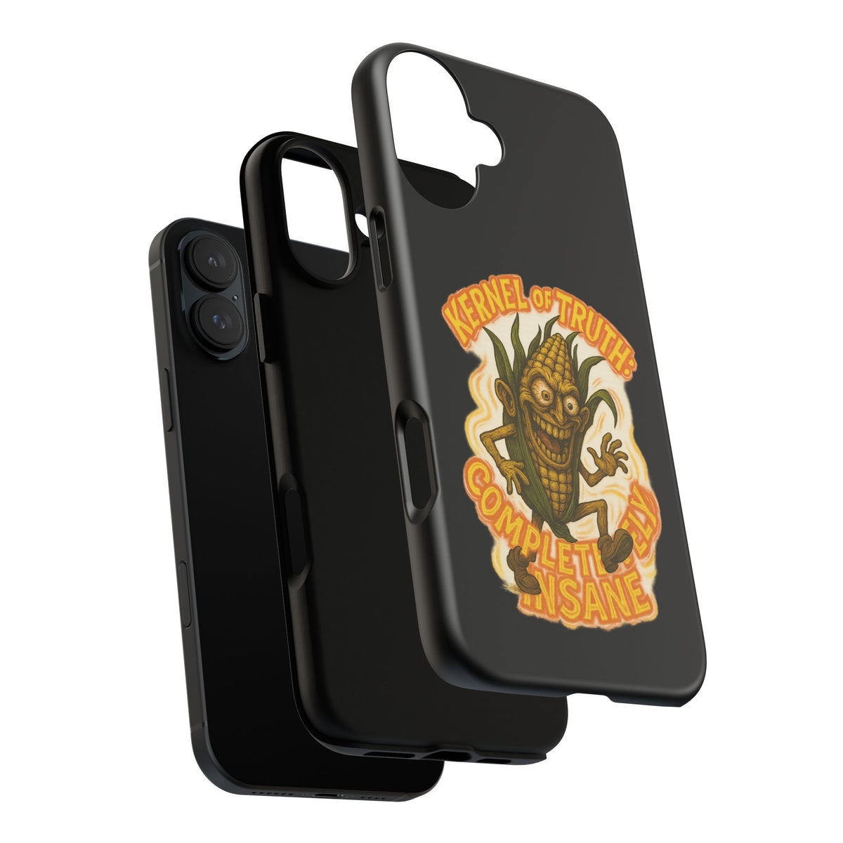 Corny Horror Phone Case - “Kernel of Truth, Completely Insane” Retro Corn Monster
