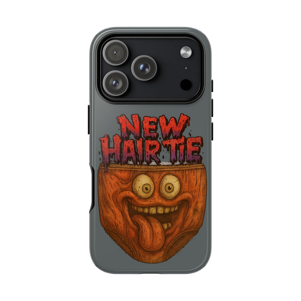 Phone Case — 'New Hairte' Funny Grinning Tongue-Out Monster Design