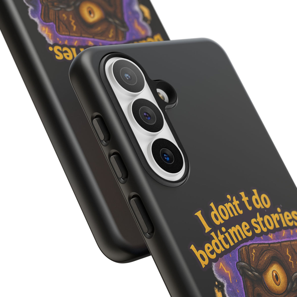 Phone Case — "I Don't Do Bedtime Stories, I Do Nightmares" Horror Book Design