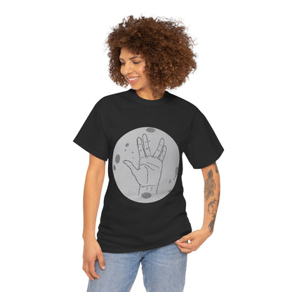 Vulcan Salute Moon Tee | Science Fiction Hand Graphic Tee