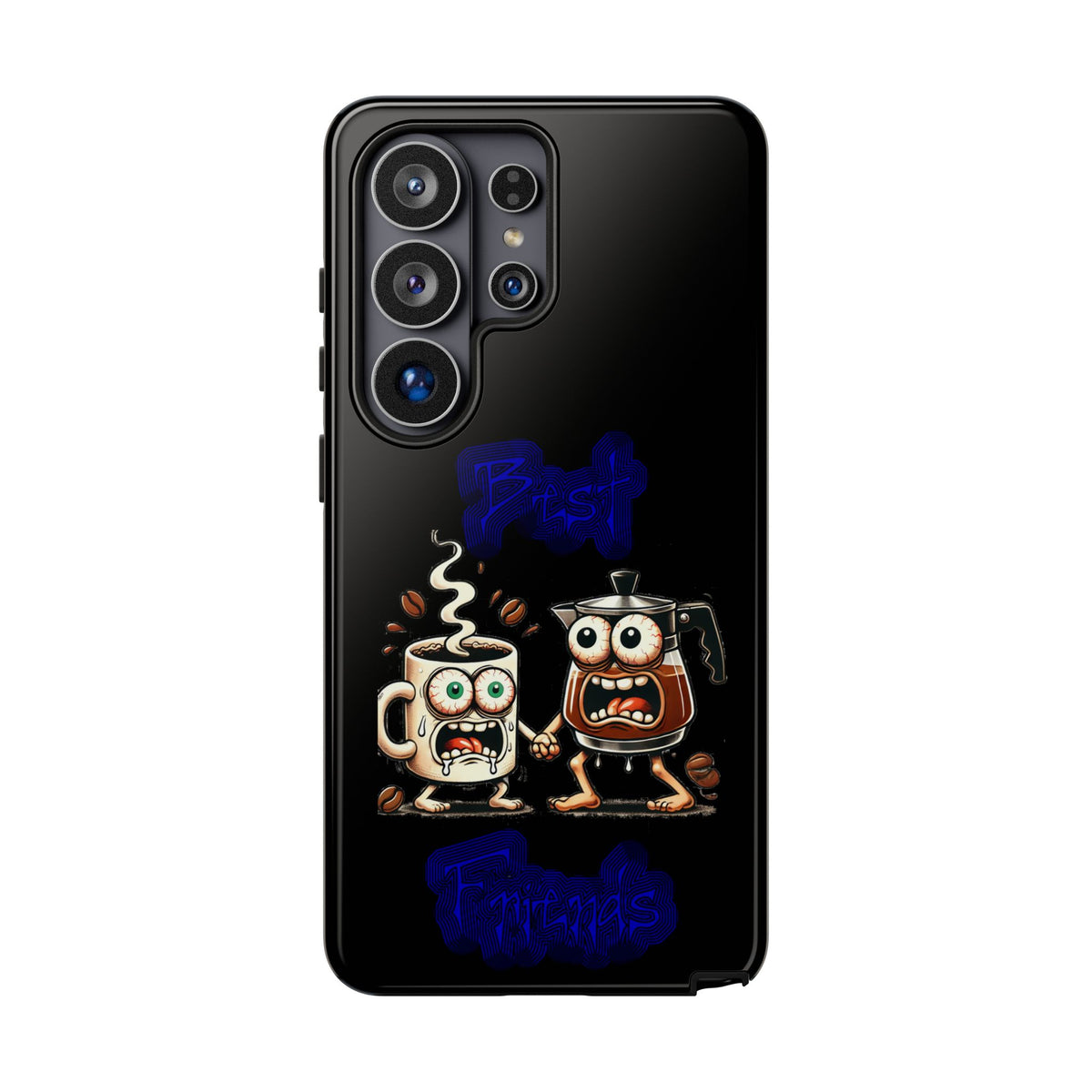 Coffee & Tea Fight Phone Case — Funny Kawaii Beverage Cartoon Tough Cases