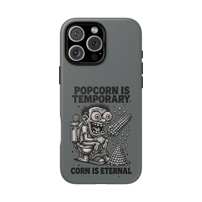 Phone Case — "Popcorn Is Temporary, Corn Is Eternal" Retro Zombie Corn Design