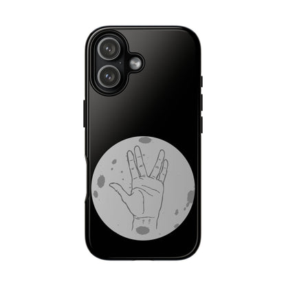 Spock Live Long Phone Case — Vulcan Salute Moon Graphic
