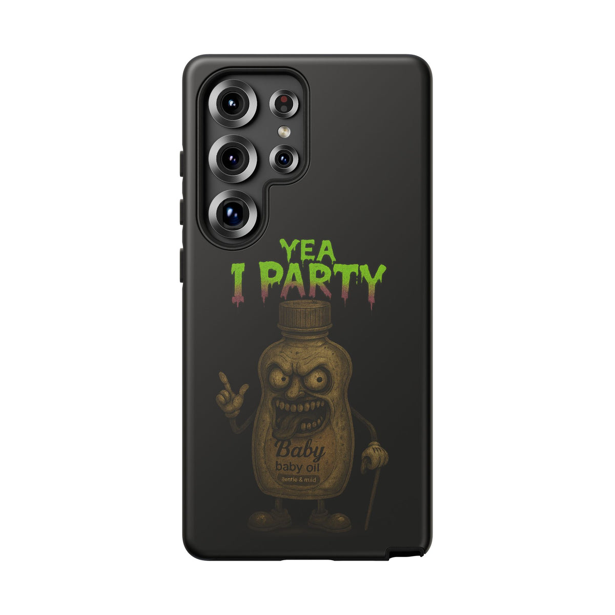 Phone Case — 'Yea I Party' Creepy Baby Bottle Graphic