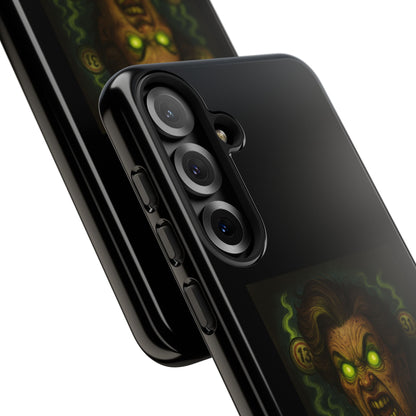 Horror Phone Case — "Eyes Glowing, Balls Rolling — Your Luck Is Doomed"