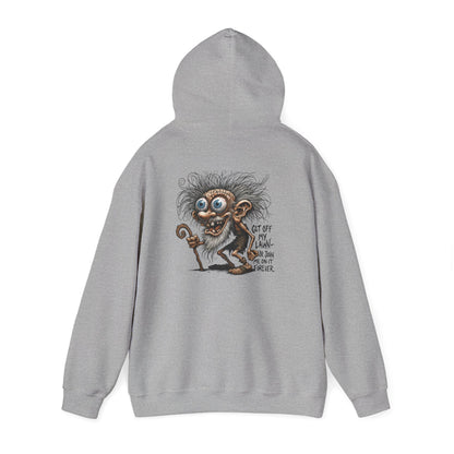 Crazy Grumpy Man Hoodie — "Get Off My Lawn" Graphic Sweatshirt