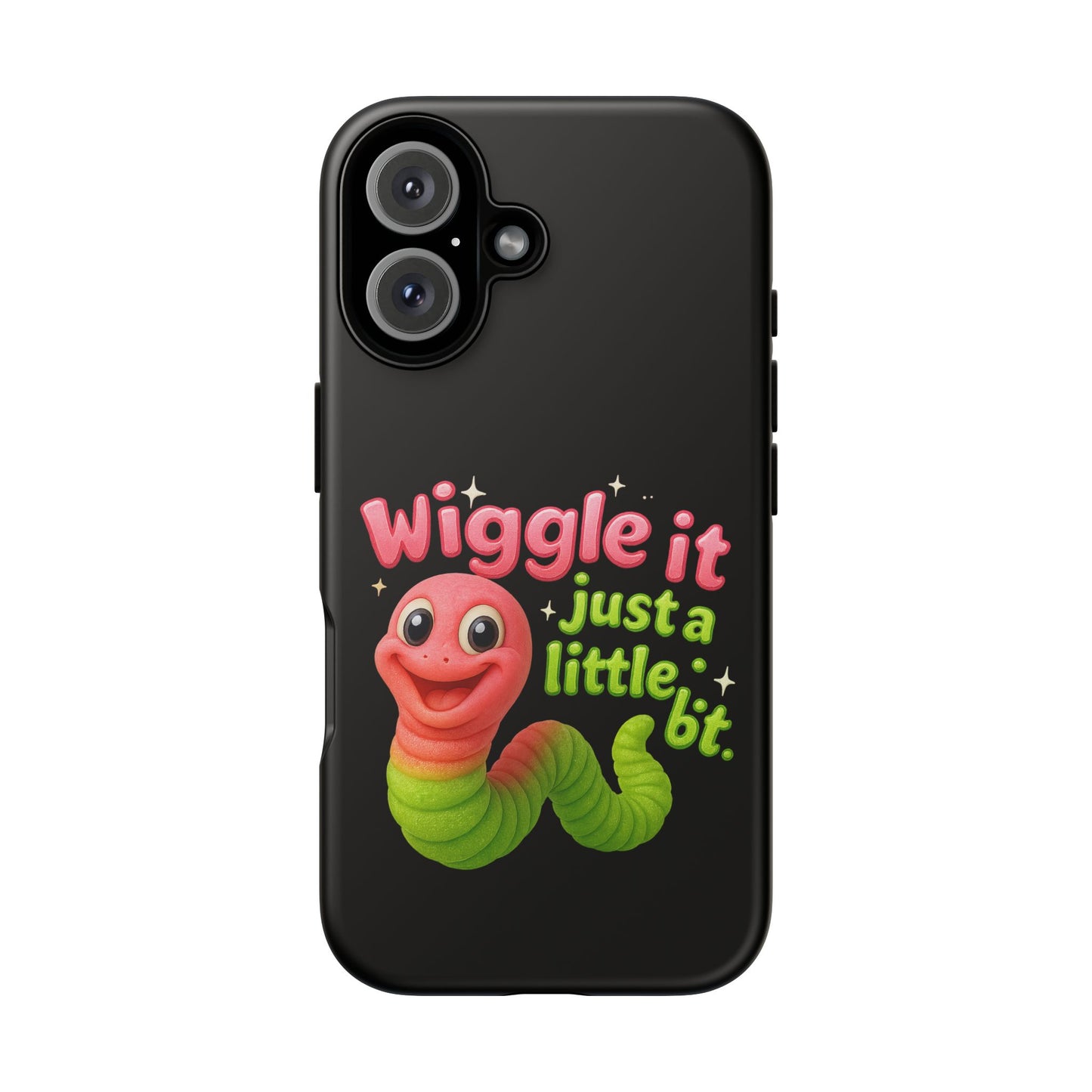 Wiggle It Worm Phone Case — Cute Pink & Green Cartoon iPhone Cover