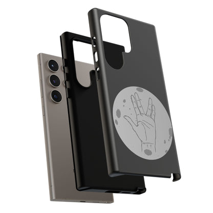 Spock Live Long Phone Case — Vulcan Salute Moon Graphic
