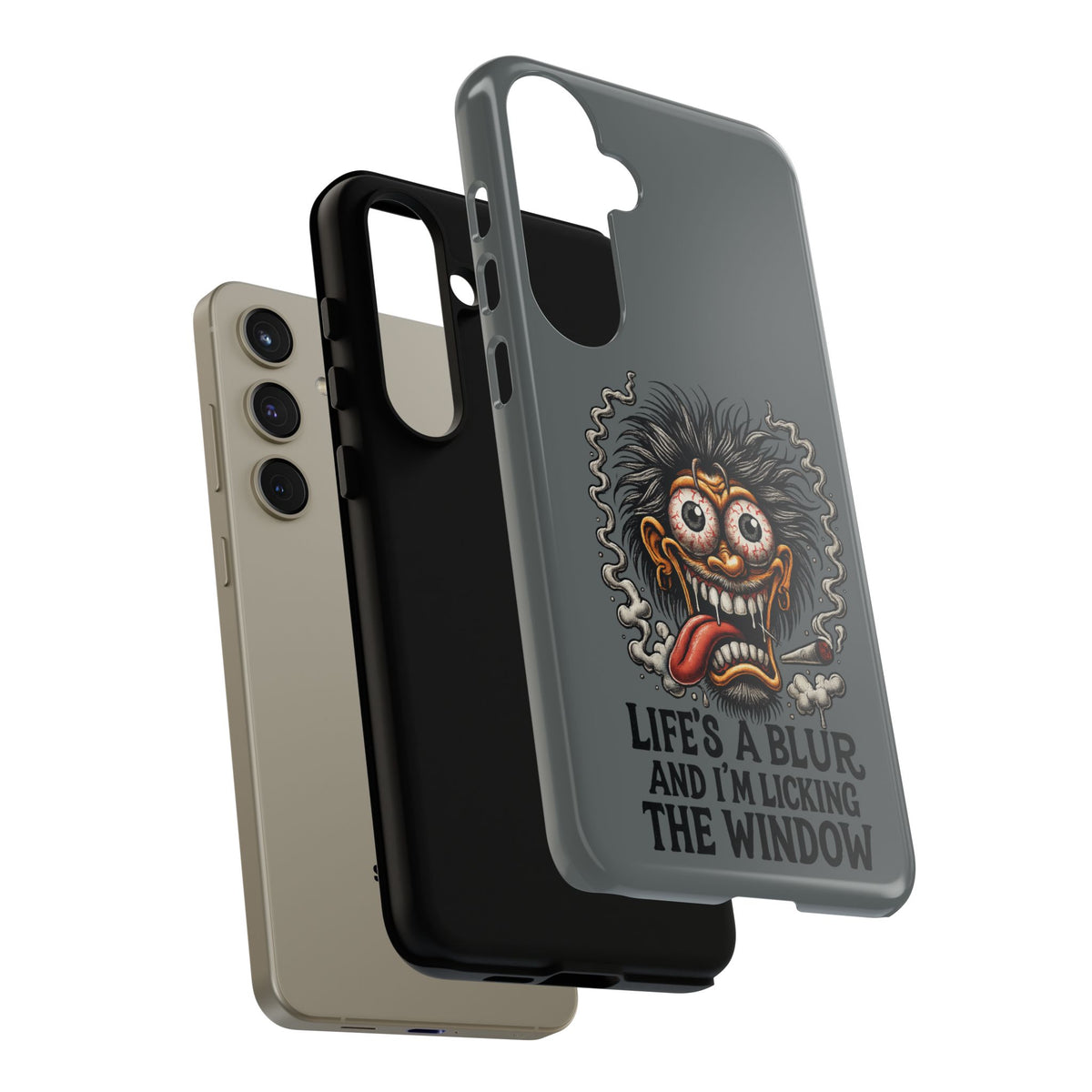 Phone Case — 'Life's a Blur and I'm Licking the Window' Funky Monster Graphic